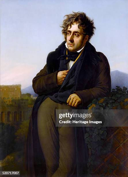 Portrait of François-René, vicomte de Chateaubriand . Found in the collection of Musée de l'Histoire de France, Château de Versailles.