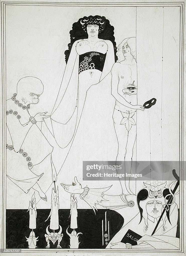 Enter Herodias. Illustration for Salome by Oscar Wilde. Artist: Beardsley, Aubrey (1872?1898)