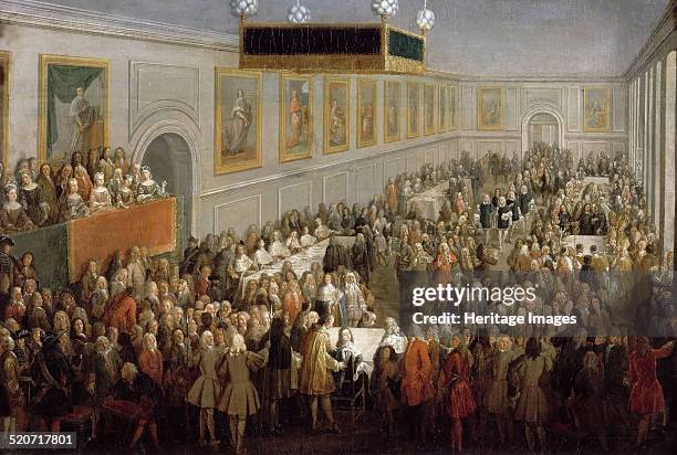 Feast given after the Coronation of Louis XV at the Palais Archiepiscopal in Rheims, 25th October 1722. Found in the collection of Musée de...