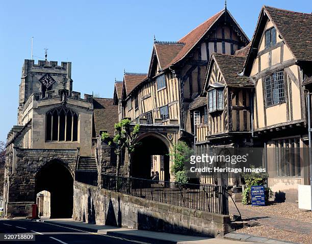 Lord Leycester Hospital, Warwick. Formerly the headquarters of the United Guilds of Warwick, these medieval buildings were acquired by Robert Dudley,...