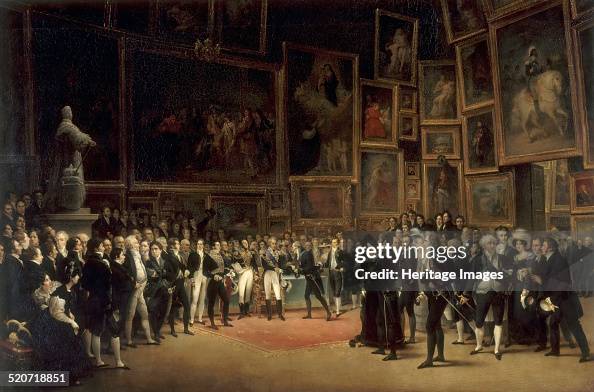 Charles X Distributing Awards to Artists Exhibiting at the Salon of 1824 at the Louvre. Artist: Heim, François-Joseph (1787-1865)