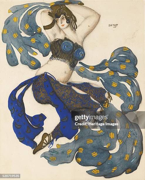 Odalisque. Costume design for the ballet Sheherazade by N. Rimsky-Korsakov. Private Collection.