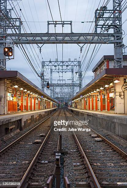 railway station, twilight - jake warga stock pictures, royalty-free photos & images