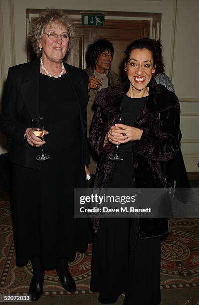 Writer Germaine Greer and Whitbread Book Award winner Andrea Levy attends the South Bank Show Awards at The Savoy on January 27, 2005 in London. The...