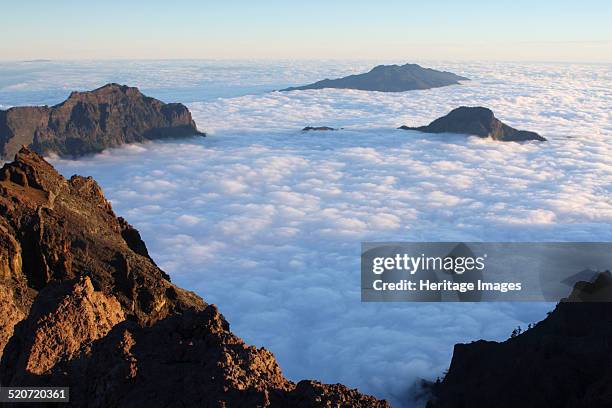 Parque Nacional de la Caldera de Taburiente, La Palma, Canary Islands, Spain, 2009. Cloud filling the caldera.