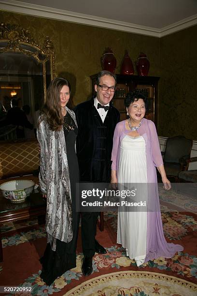 Hea Deville, Emmanuel de Brantes and Chow Ching Ling attend the 'Children for Peace' Benefit Gala at Cercle Interallie on April 12, 2016 in Paris,...