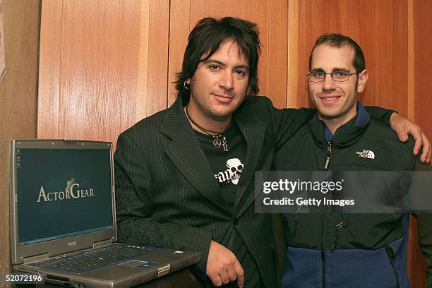 Musician Rami Jaffee of the Wallflowers visits the ActorGear.com display at the Gibson Gift Lounge during the 2005 Sundance Film Festival on January...