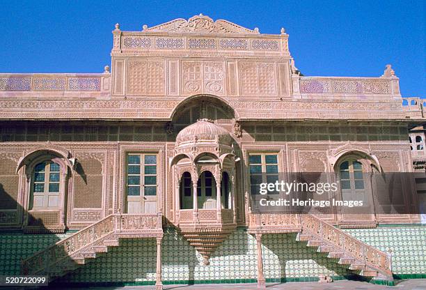 Badal Vilas, Jaisalmer, Rajasthan, India. Jaisalmer is nicknamed "the Golden City of Rajasthan" because of the yellow sandstone used for many of its...