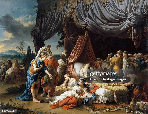 Alexander the Great and Hephaestion at the Deathbed of the wife of Darius III. Found in the collection of Louvre, Paris.