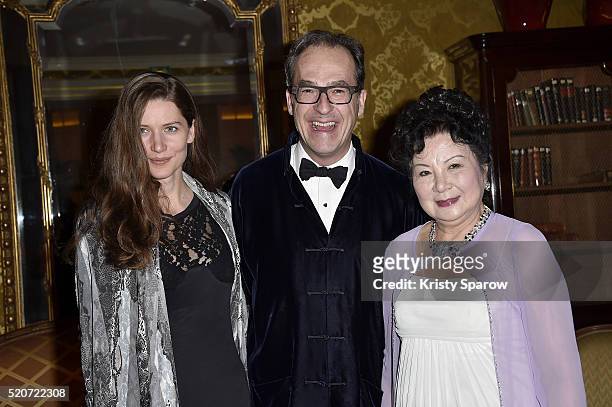 Hea Deville, Emmanuel de Brantes and Chow Ching Ling attend 'The Children for Peace' Gala at Cercle Interallie on April 12, 2016 in Paris, France.