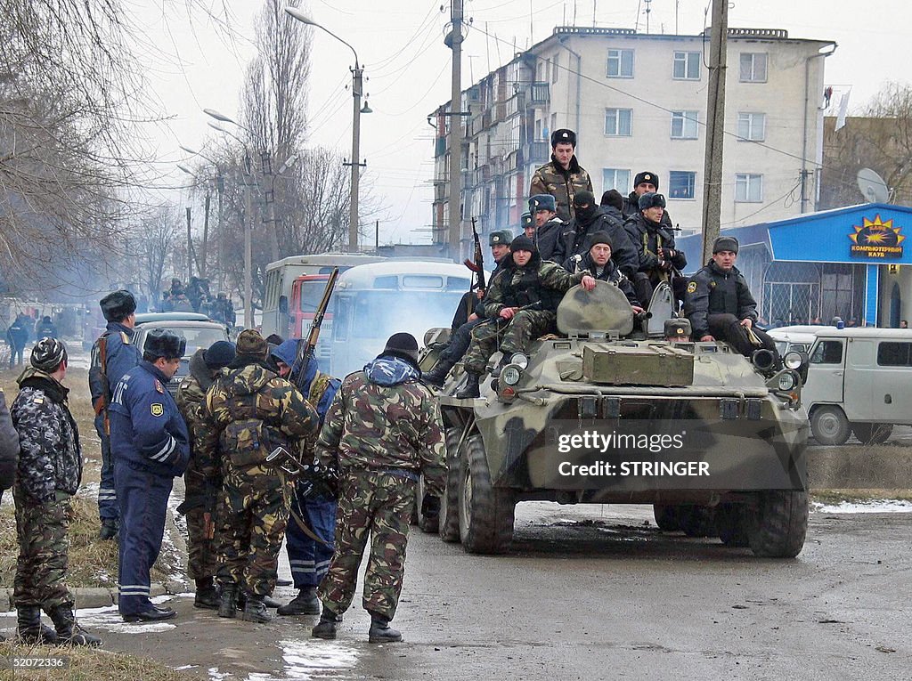 A Russian Army armored personnel carrier