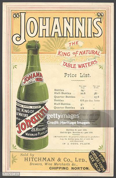 Johannis Mineral water, 1890s.