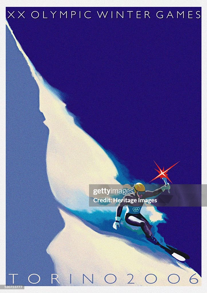 Official poster for the XX Olympic Winter Games 2006 in Turin. Artist: Riboli, Stefano