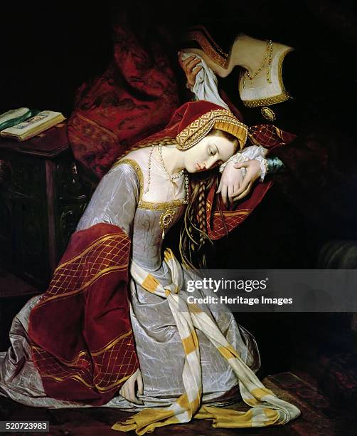 Anne Boleyn in the Tower of London. Found in the collection of Musée Rolin, Autun.