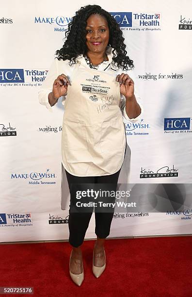 Kym Hampton attends the Waiting for Wishes Celebrity Waiters Dinner on April 12, 2016 in Nashville, Tennessee.