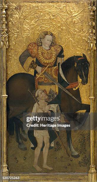 Saint Martin Sharing his Cloak. Found in the collection of Museu Nacional d'Art de Catalunya, Barcelona.