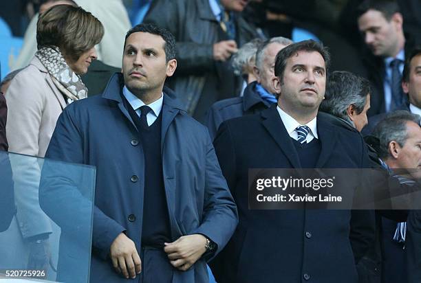 Khaldoon Al Mubarak during the UEFA Champions League Quarter Final second leg match between Manchester City FC and Paris Saint-Germain at the Etihad...