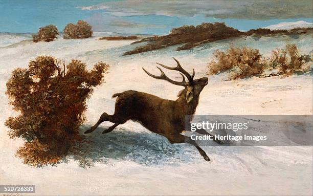 Deer Running in the Snow. Found in the collection of Bridgestone Museum of Art.