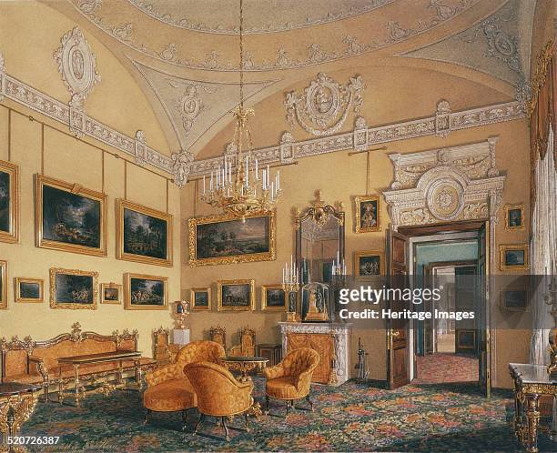 Interiors of the Winter Palace. The First Reserved Apartment. The Drawing-Room of Duke Maximilian Leuchtenberg. Found in the collection of State...