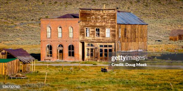 dechambeau hotel and ioof building, bodie ghost town, california - bodie ghost town stock pictures, royalty-free photos & images