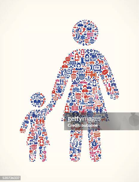 mother & daughter us royalty free vector art pattern - community icon solid stock illustrations