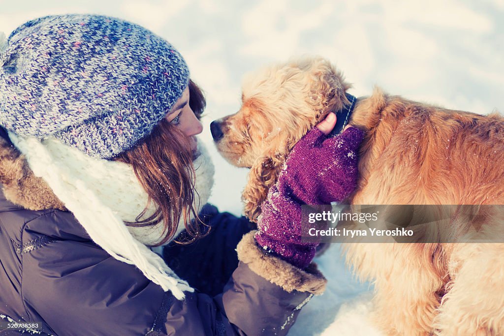 Winter games with a fluffy friend