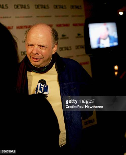 Actor Wallace Shawn is interviewed as he attends the opening night party for "Hurlyburly"at Lotus January 27, 2005 in New York City.