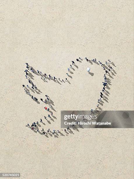 Tweet icon made out of walking people