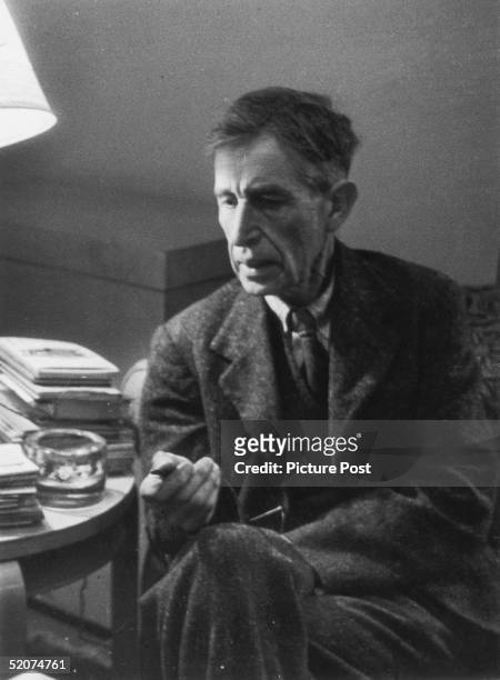 British writer Leonard Woolf , the husband of Virginia Woolf, 25th March 1944. Original Publication : Picture Post - 1671 - Do We Read Better Books...