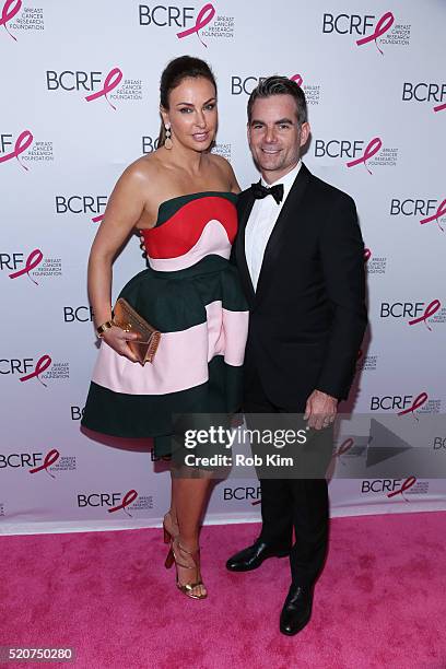 Jeff Gordon and Ingrid Vandebosch attend 2016 Breast Cancer Research Foundation Hot Pink Party at The Waldorf=Astoria on April 12, 2016 in New York...