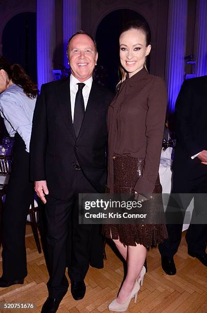 Fashion designer Michael Kors and actress Olivia Wilde attend the World Food Program USA's 2016 McGovern-Dole Leadership Award Ceremony at the...