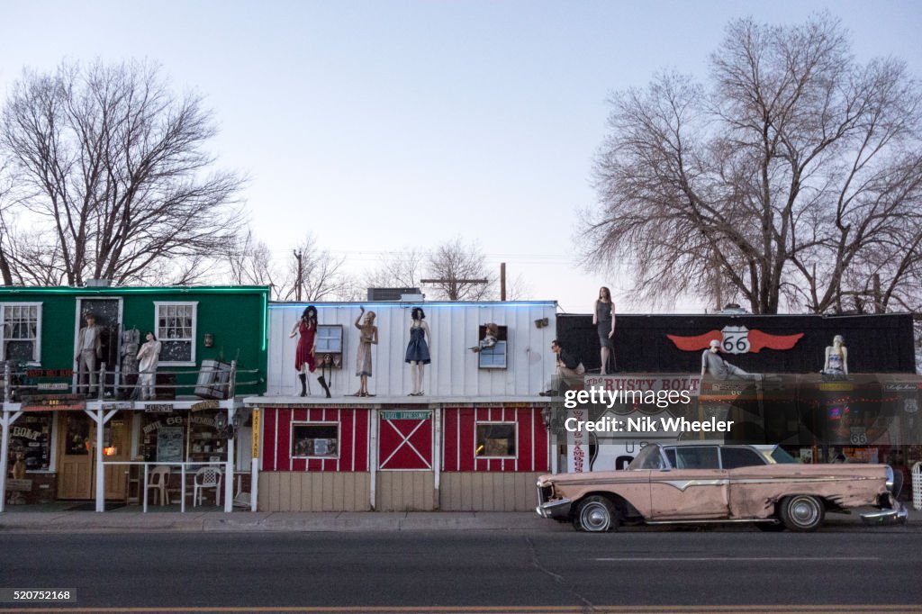 Storefront on historic Route 66 in Seligman, Arizona