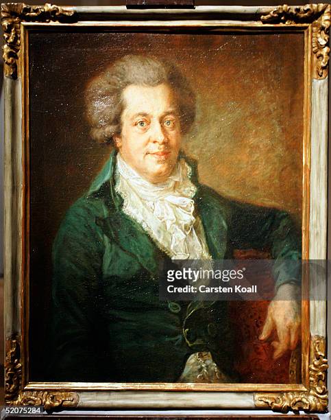 The recently discovered Wolfgang Amadeus Mozart portrait, by the artist Johann Georg Edlinger at the cultural forum of the Gemaeldegalerie on January...
