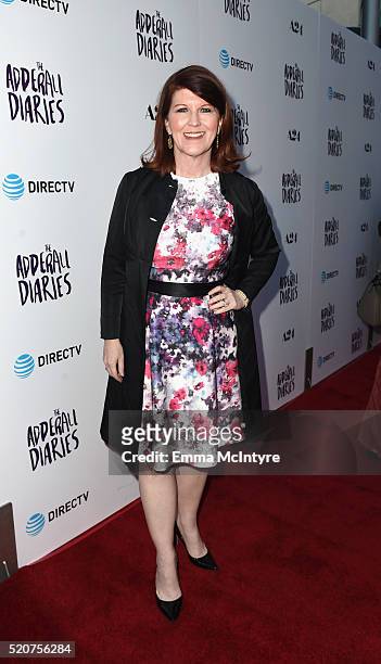 Actress Kate Flannery attends A24/DIRECTV's "The Adderall Diaires" Premiere at ArcLight Hollywood on April 12, 2016 in Hollywood, California.