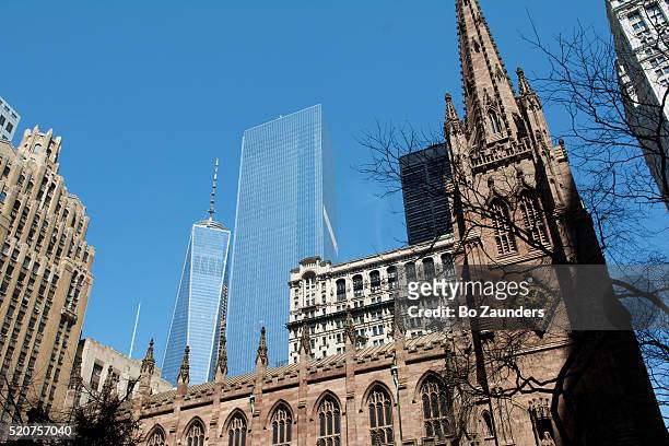 trinity church and one world center - place of worship ストックフォトと画像
