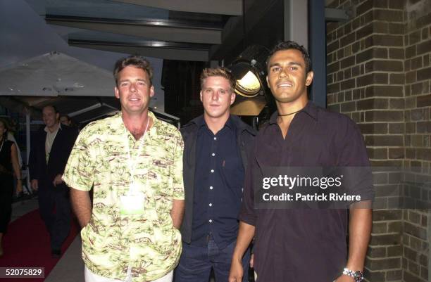 FEBRUARY 2001 - AARON PEDERSEN + DIARMID HEIDENREICH + PETER BENSLEY - LAUNCH OF THE CHANNEL 9 2001 SEASON AT GARDEN ISLAND
