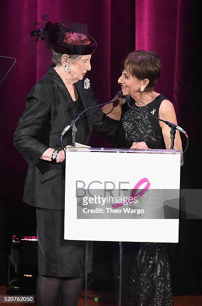 Roz Goldstein speaks at the Breast Cancer Research Foundation's Hot Pink Party at the Waldorf Astoria Hotel on April 12, 2016 in New York City.