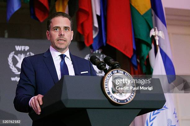 World Food Program USA Board Chairman Hunter Biden speaks at the World Food Program USA's Annual McGovern-Dole Leadership Award Ceremony at...