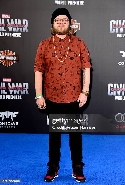 Actor Elden Henson attends the premiere of Marvel's "Captain America: Civil War" at Dolby Theatre on April 12, 2016 in Los Angeles, California.