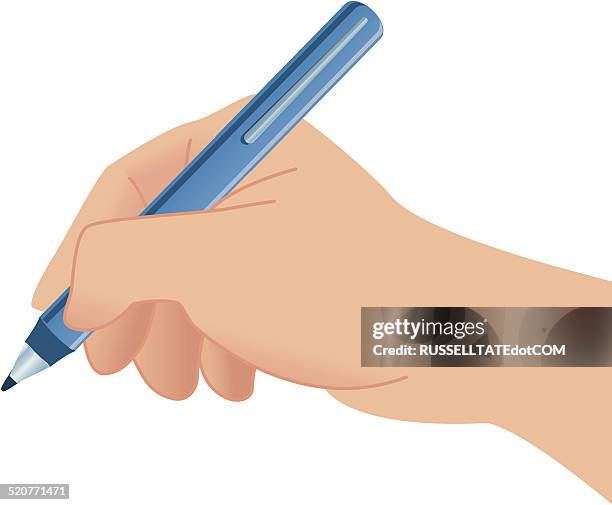 hand signing - holding pen in hand stock illustrations