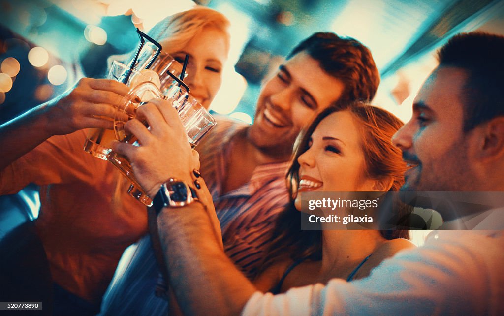 Group of young adults on a night out.