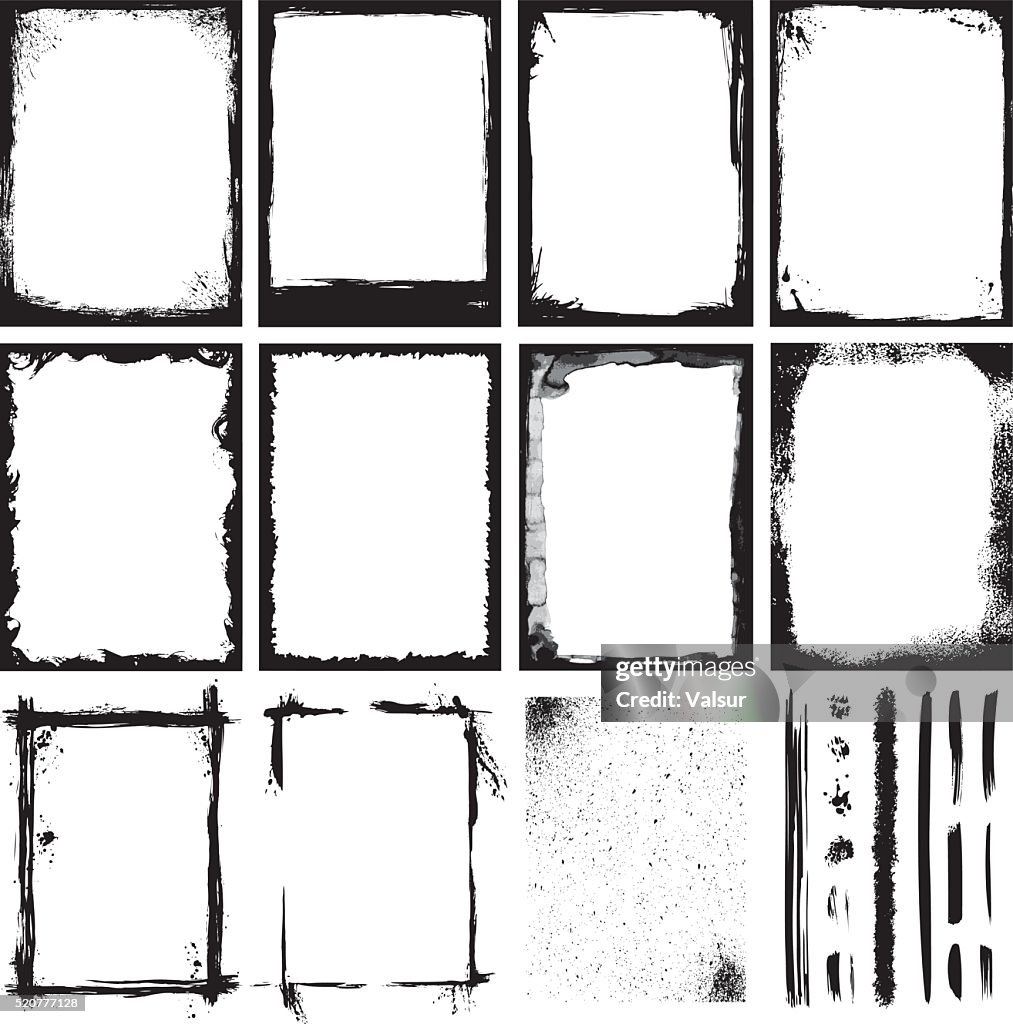 Frame Pattern Texture Set Of Frames Textures Lines Strokes High-Res Vector Graphic - Getty Images