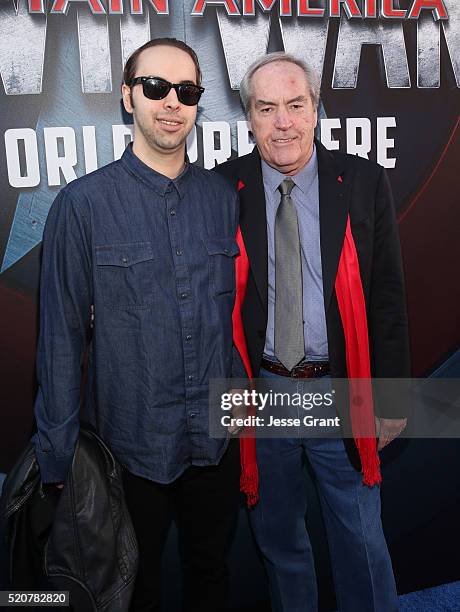 Actor Powers Boothe and son Preston Allen attend The World Premiere of Marvel's "Captain America: Civil War" at Dolby Theatre on April 12, 2016 in...
