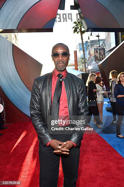 Actor Don Cheadle attends The World Premiere of Marvel's "Captain America: Civil War" at Dolby Theatre on April 12, 2016 in Los Angeles, California.