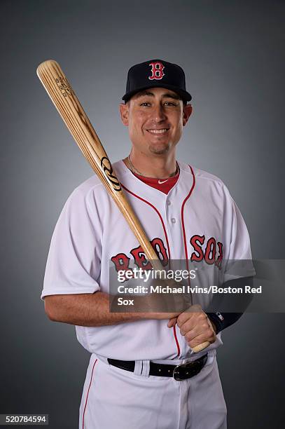 Allen Craig of the Boston Red Sox poses for a portrait during team photo day on February 28, 2016 at jetBlue Park in Fort Myers, Florida.