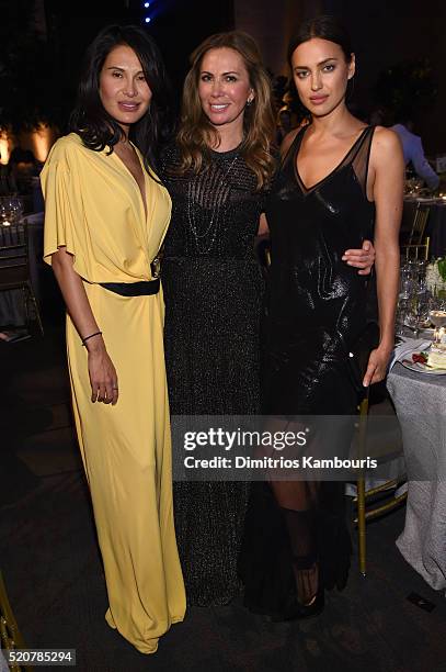 Goga Ashkenazi, Inga Rubenstein, and Irina Shayk attend the Foundation Fighting Blindness World Gala at Cipriani 42nd Street on April 12, 2016 in New...