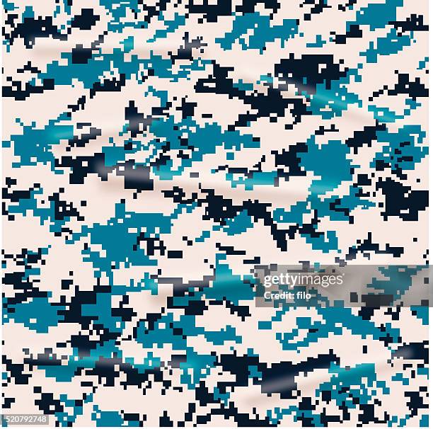 seamless camouflage pattern - camouflage blue stock illustrations