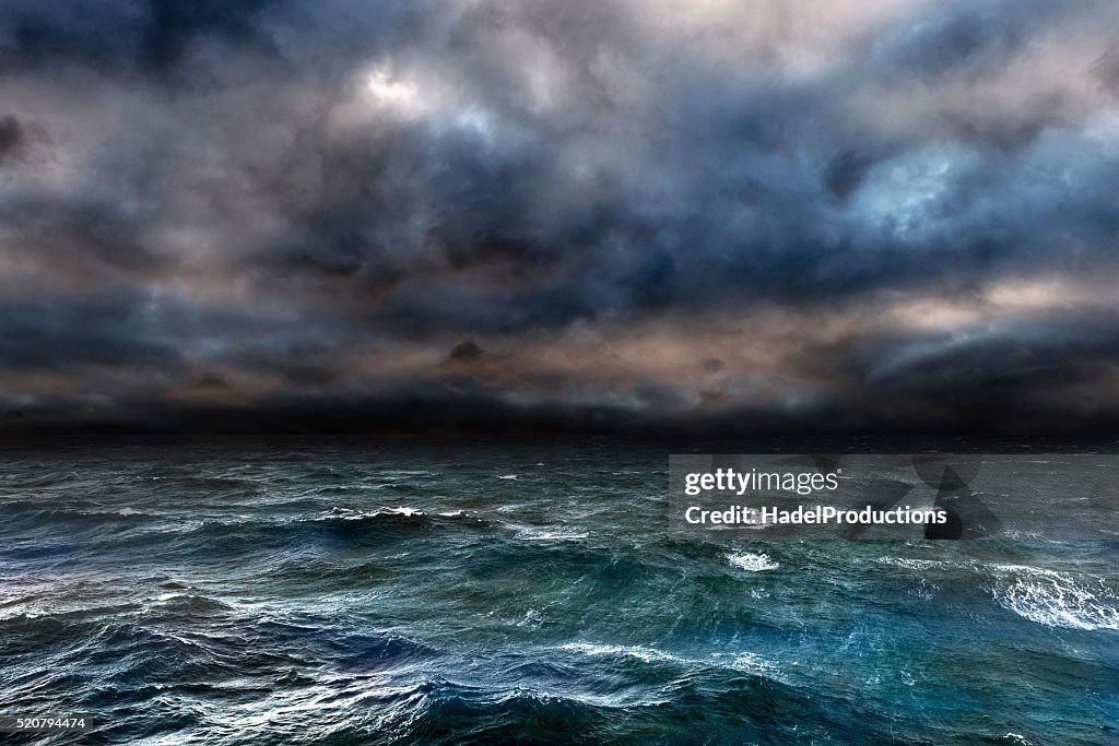 Dangerous storm over ocean