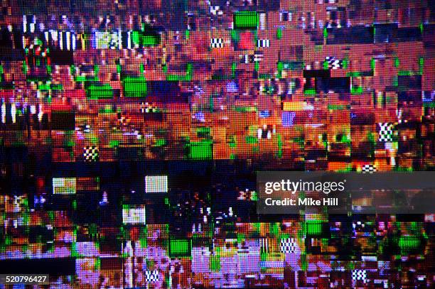 digital television interference pattern - television studio stockfoto's en -beelden