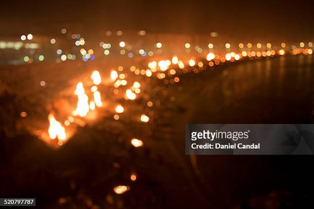 san juan bonfires - a coruna stock pictures, royalty-free photos & images